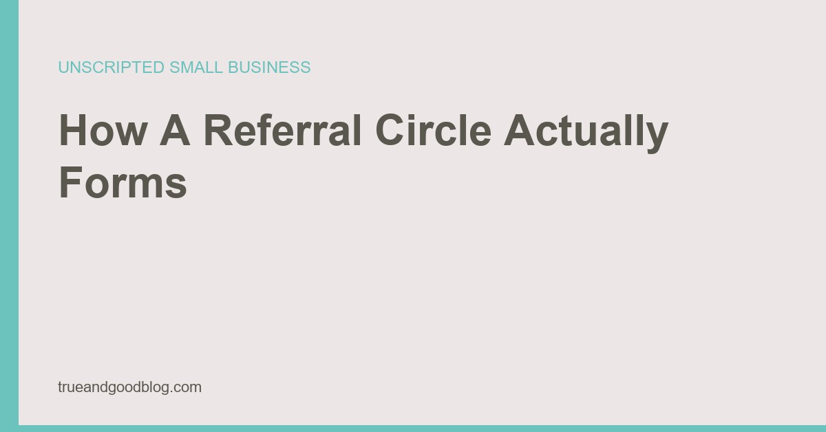 A circle of local business owners passing overflow work and referrals between one another.